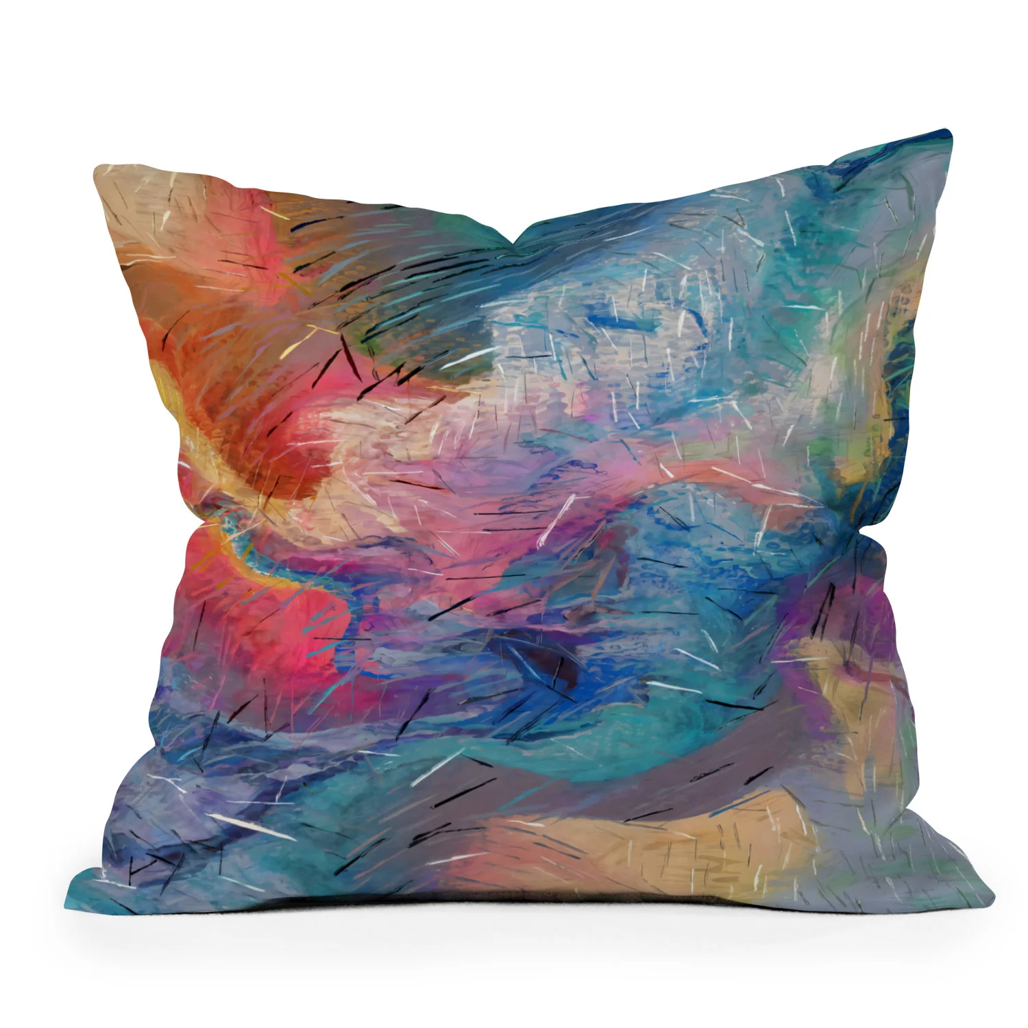 83 Oranges Soul Driven Abstraction Throw Pillow