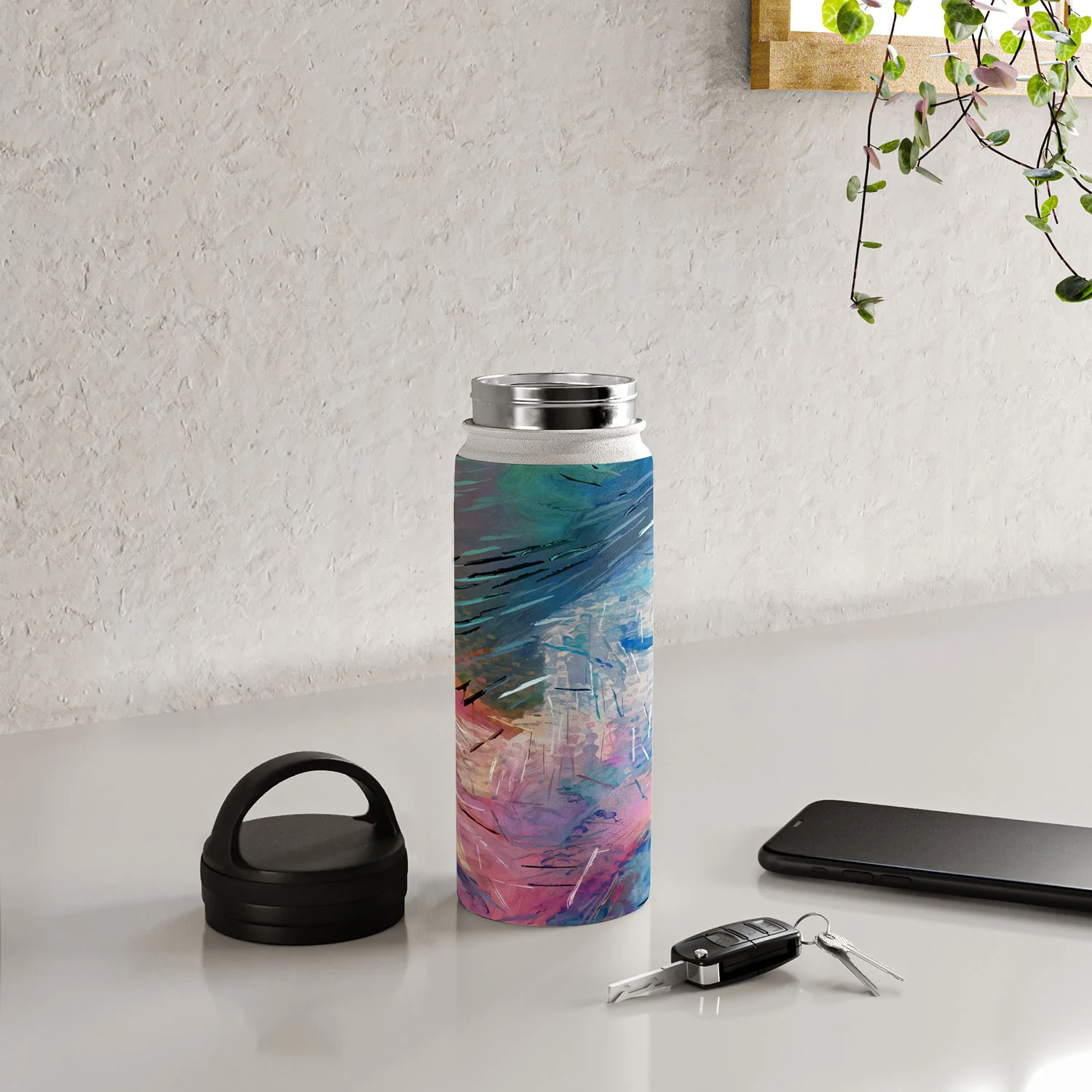 83 Oranges Soul Driven Abstraction Water Bottle - Image 24