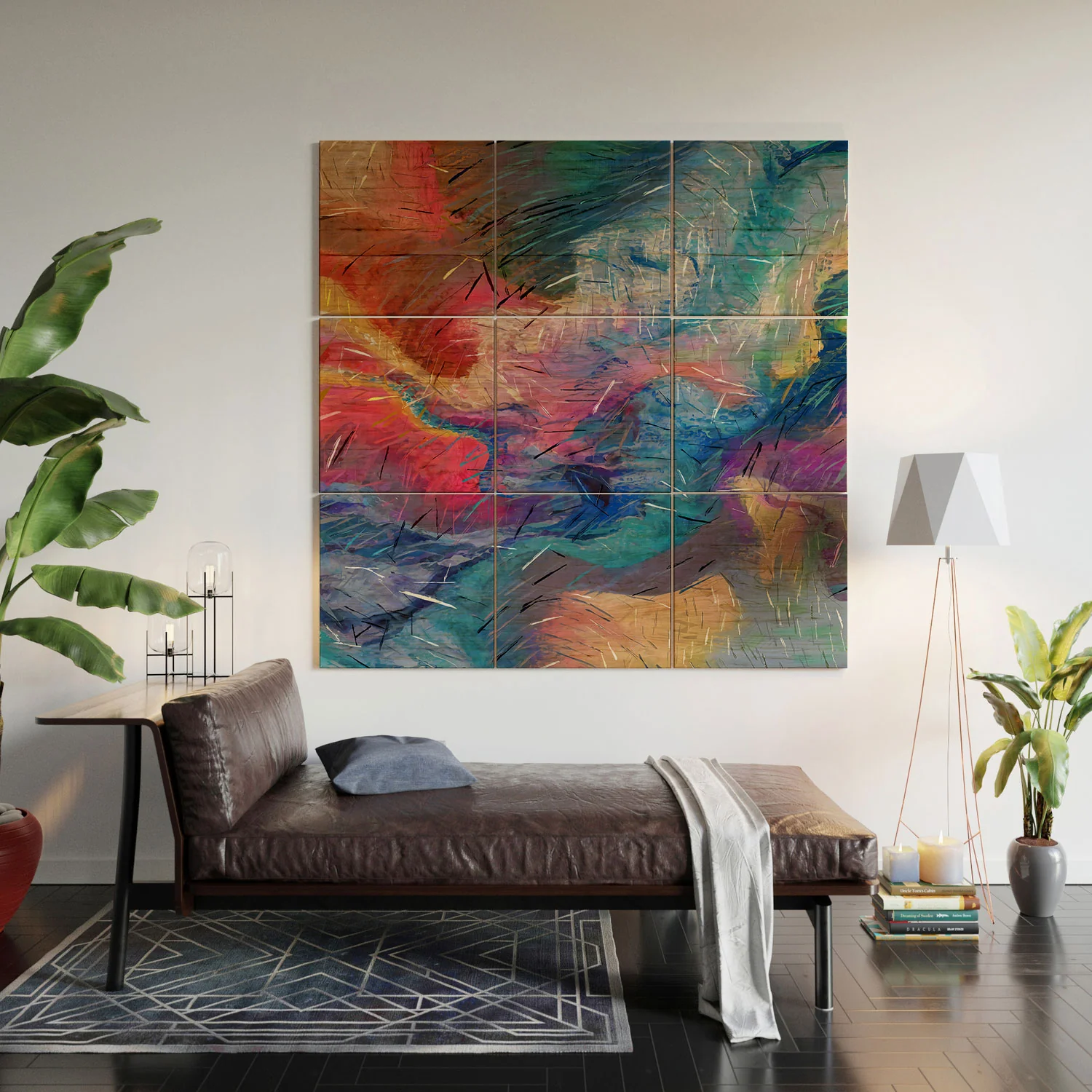 83 Oranges Soul Driven Abstraction Wood Wall Mural - Image 6