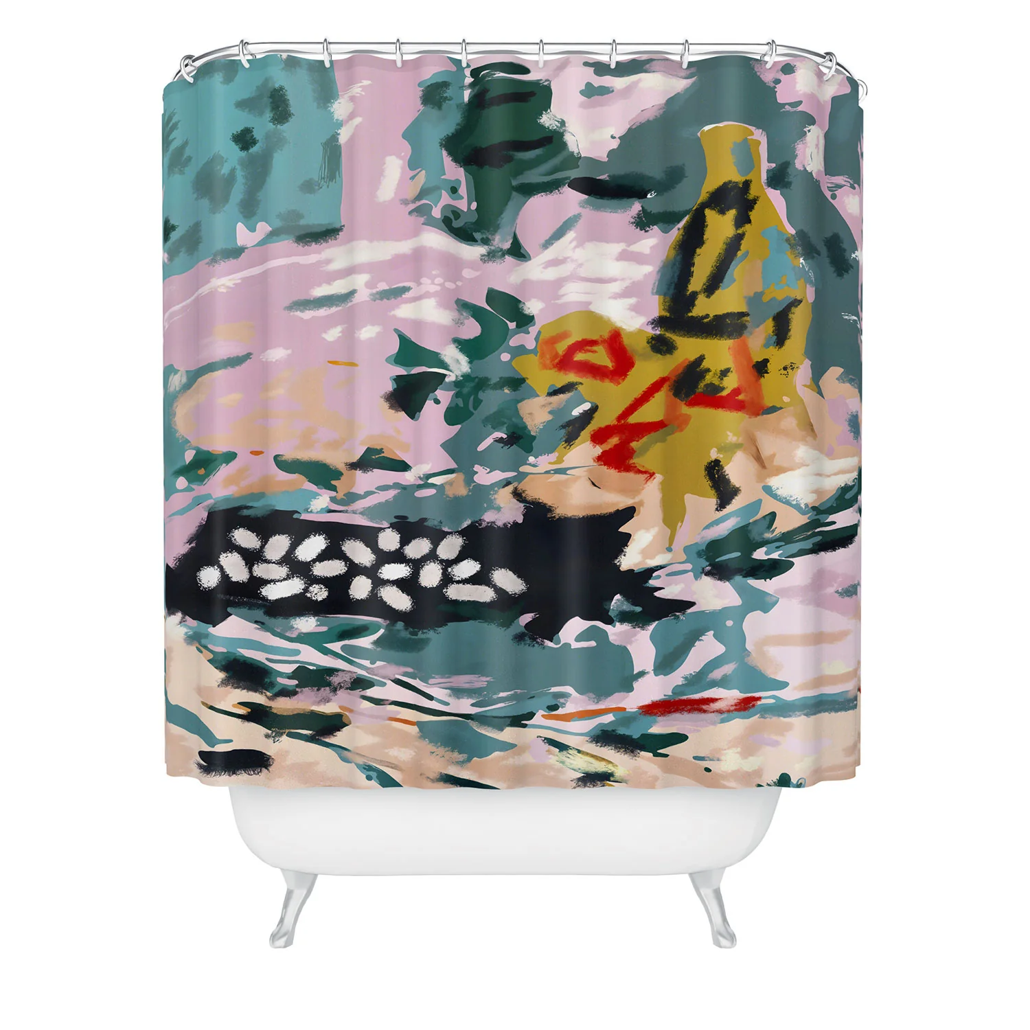 83 Oranges The Olive Watcher Shower Curtain