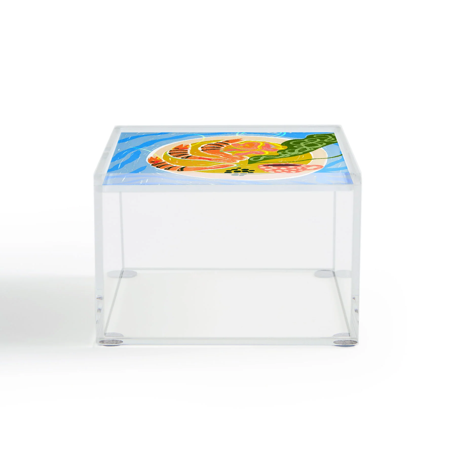 83 Oranges Tiger Prawns Shrimp Acrylic Box - Image 3