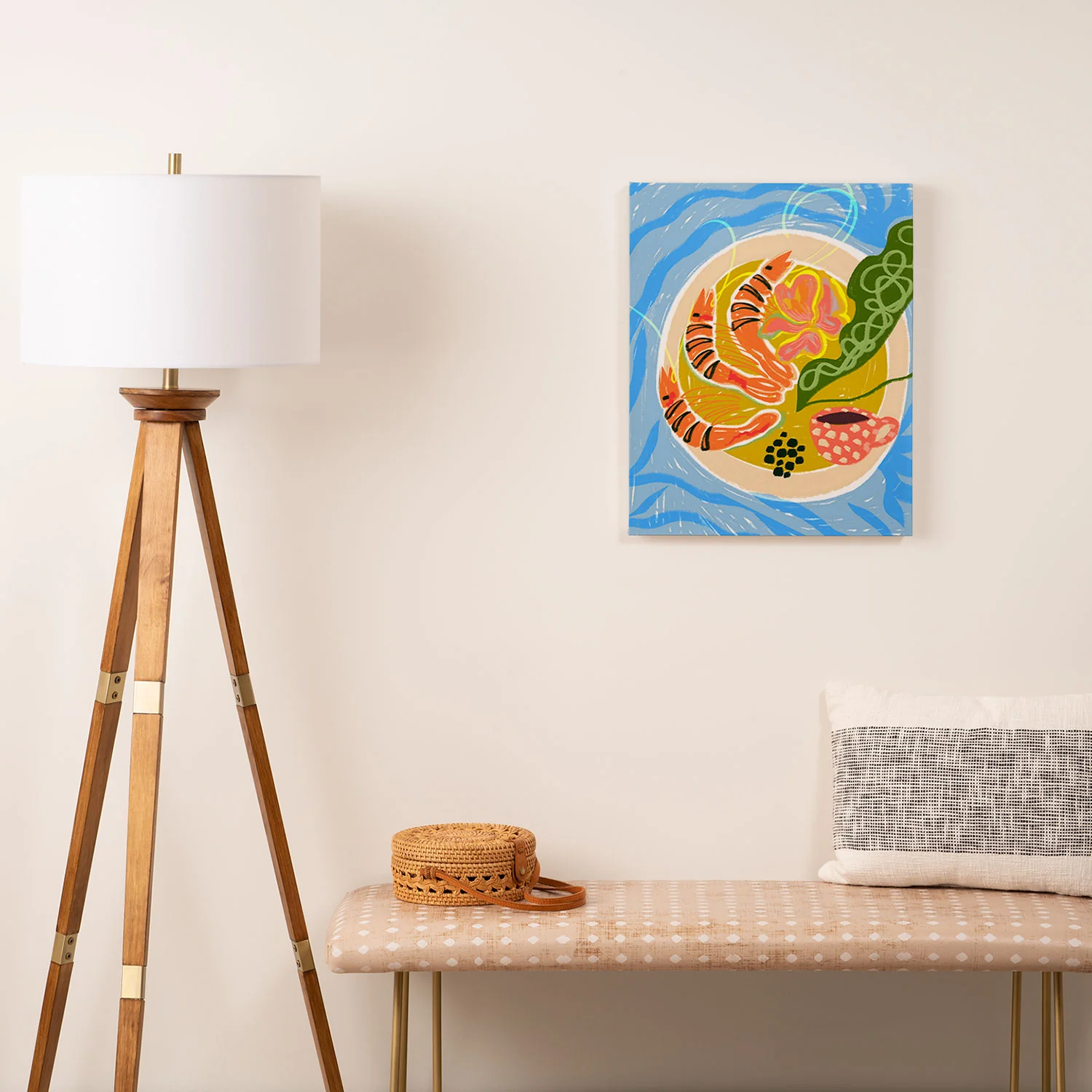 83 Oranges Tiger Prawns Shrimp Art Canvas - Image 3