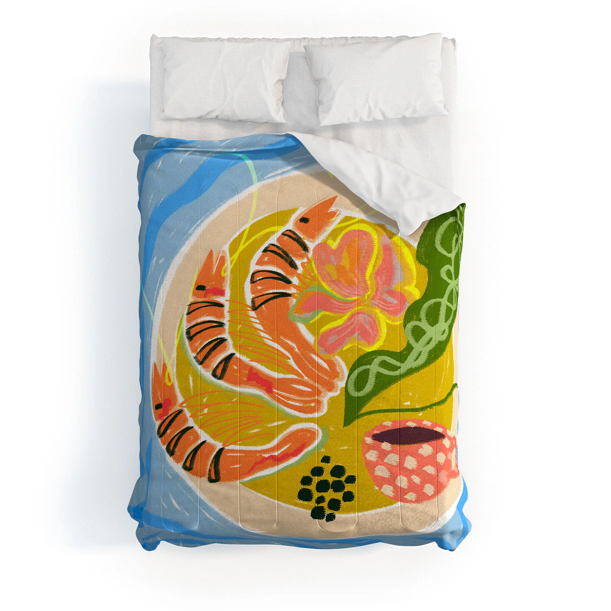 83 Oranges Tiger Prawns Shrimp Comforter - Image 10