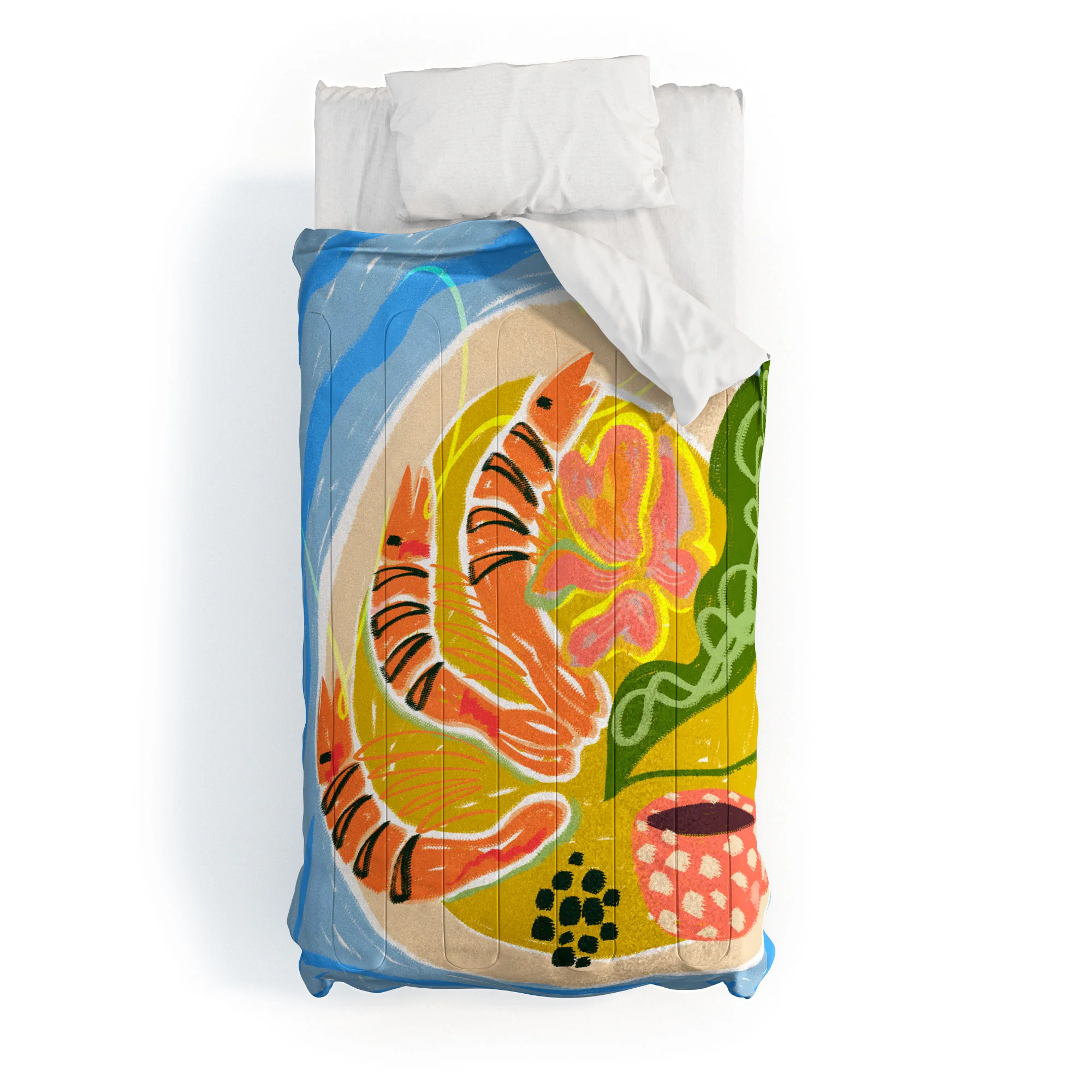 83 Oranges Tiger Prawns Shrimp Comforter - Image 4