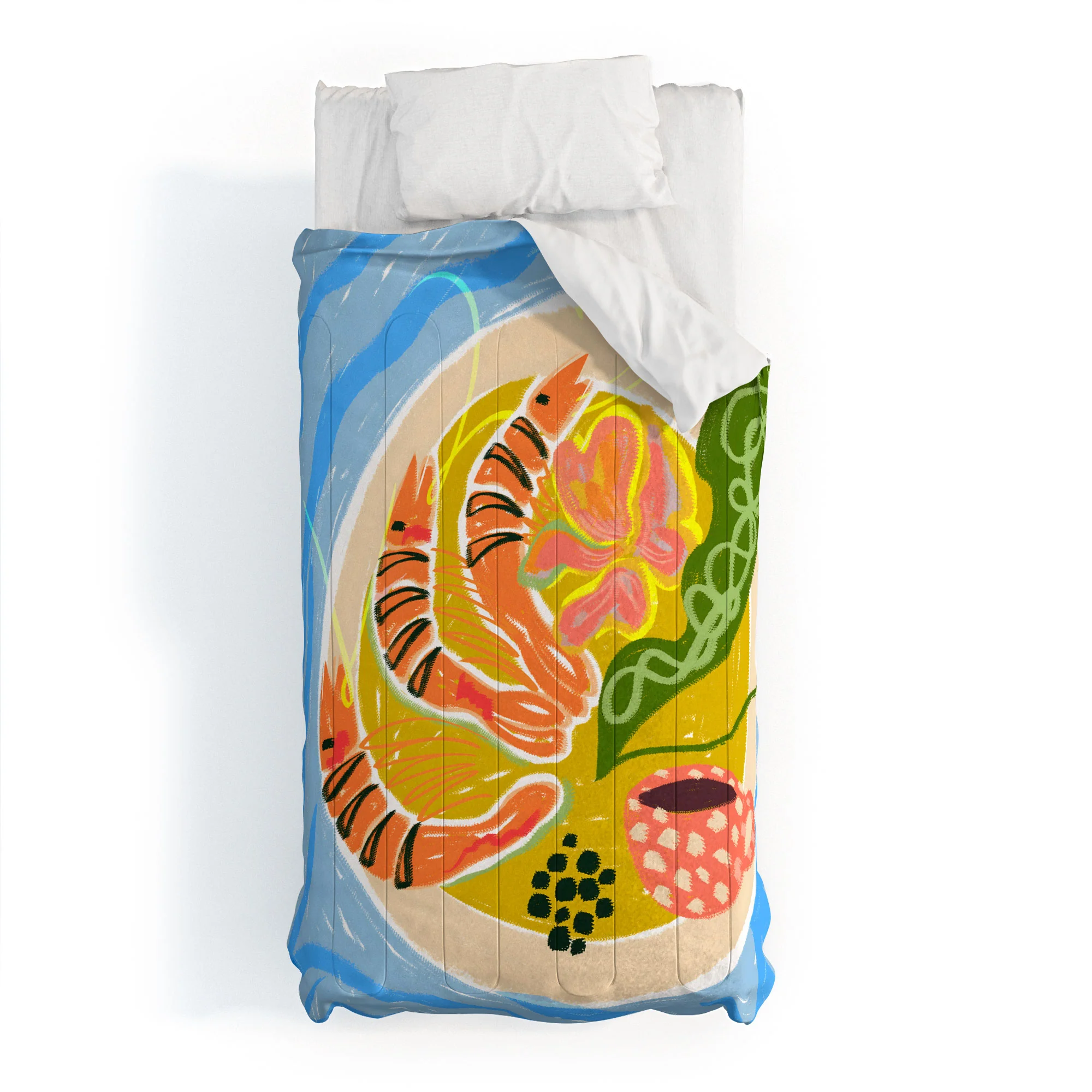 83 Oranges Tiger Prawns Shrimp Comforter - Image 7