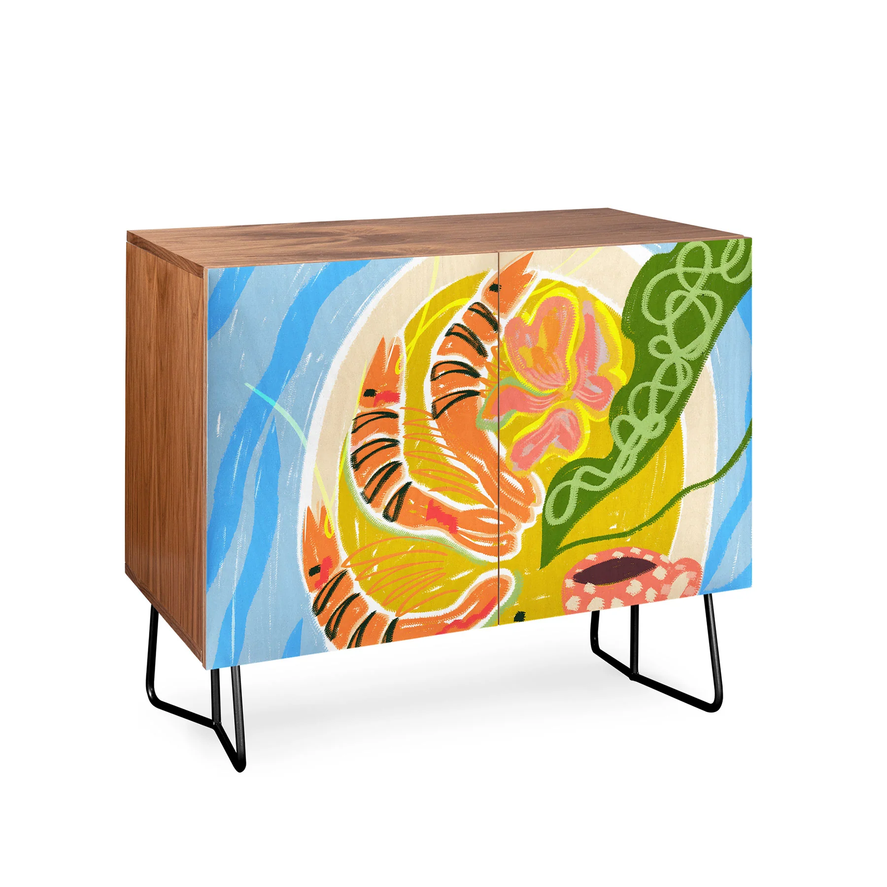 83 Oranges Tiger Prawns Shrimp Credenza - Image 5