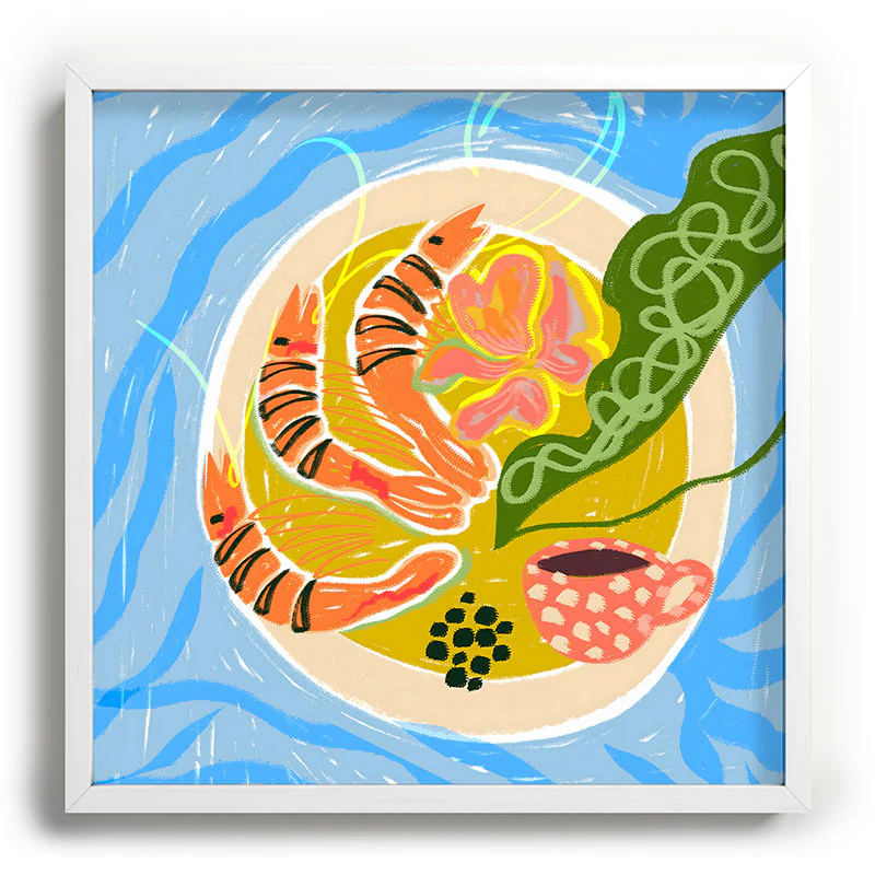 83 Oranges Tiger Prawns Shrimp Recessed Framing Square - Image 11