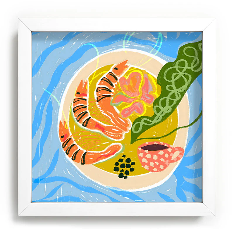 83 Oranges Tiger Prawns Shrimp Recessed Framing Square - Image 3