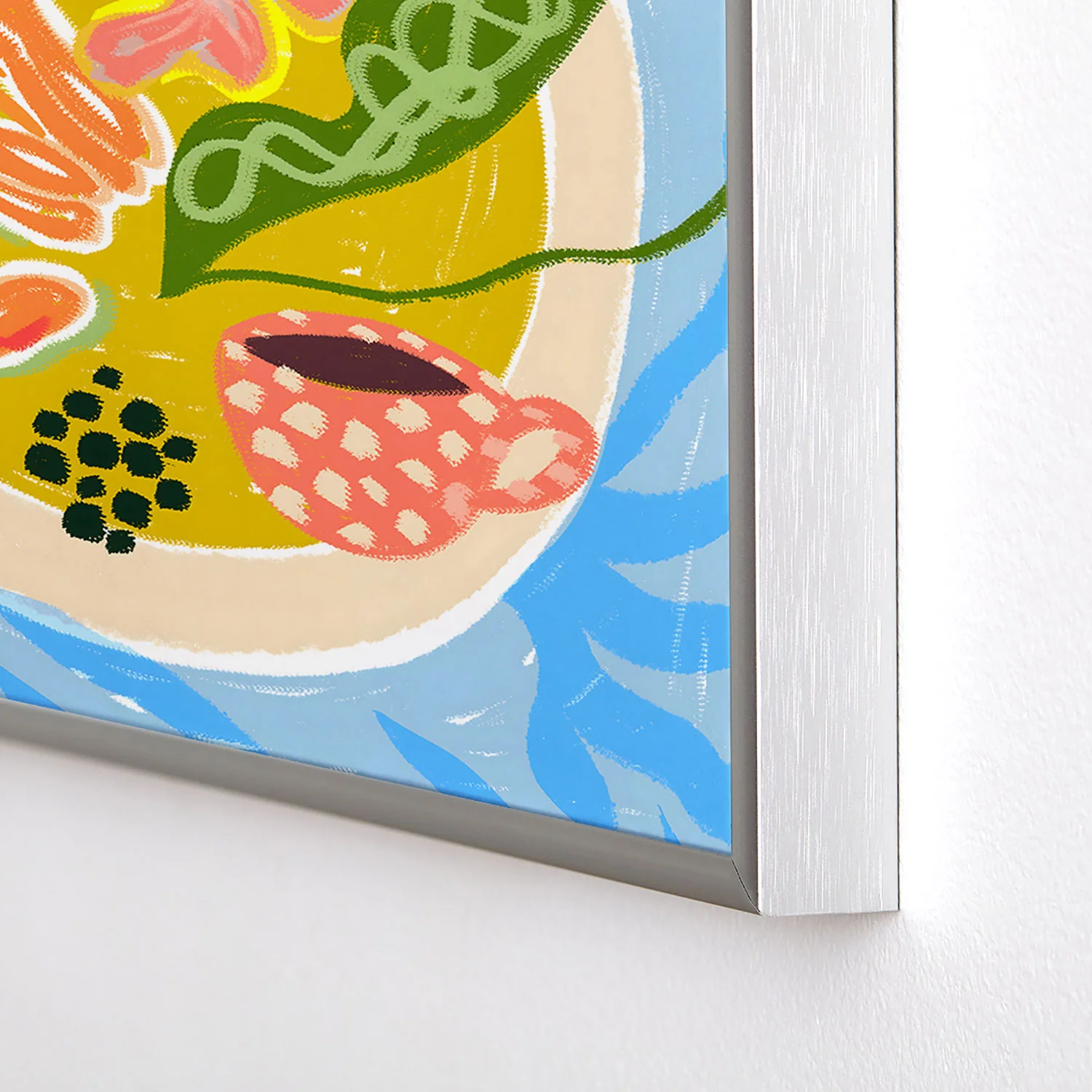 83 Oranges Tiger Prawns Shrimp Square Metal Framed Art Print - Image 8