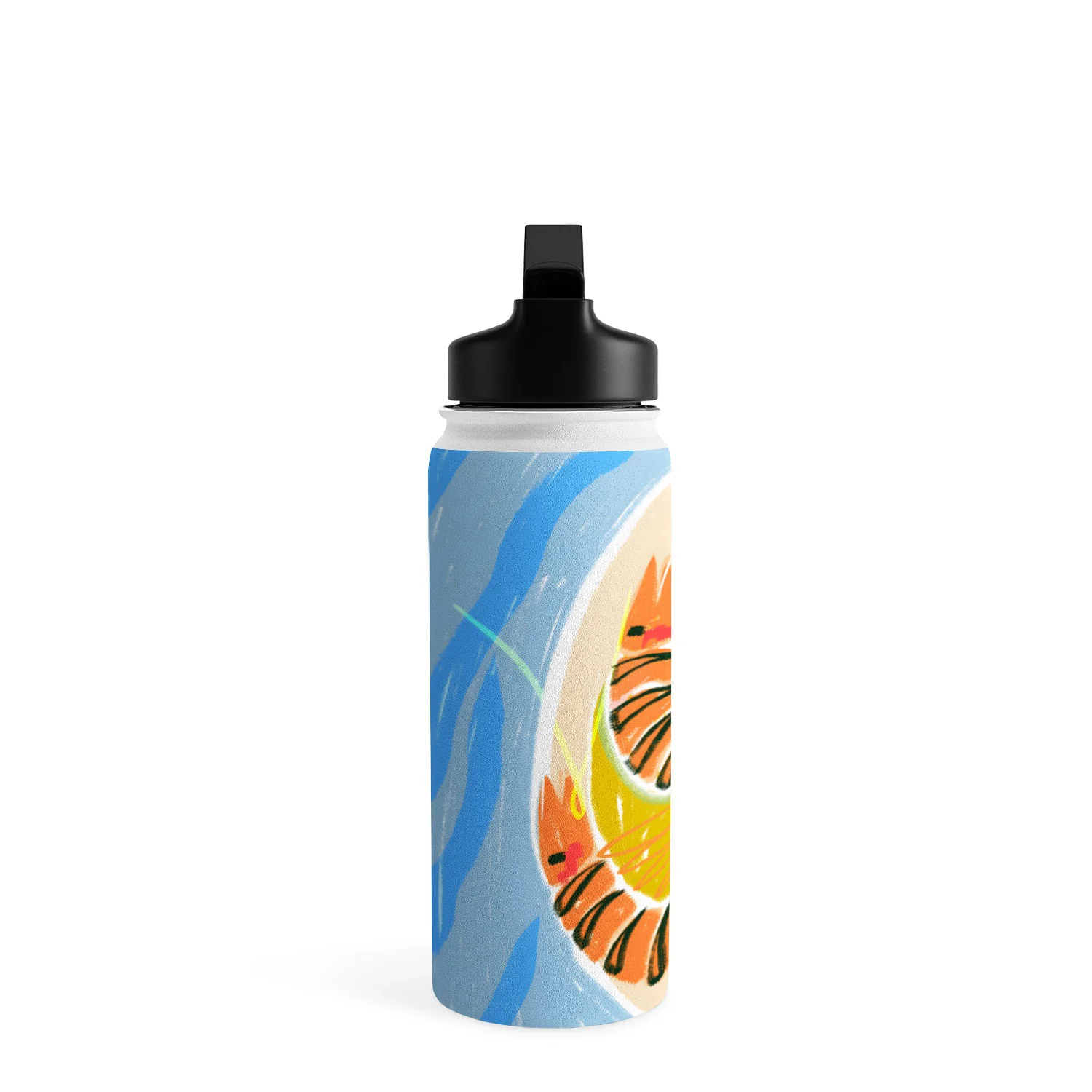 83 Oranges Tiger Prawns Shrimp Water Bottle - Image 18