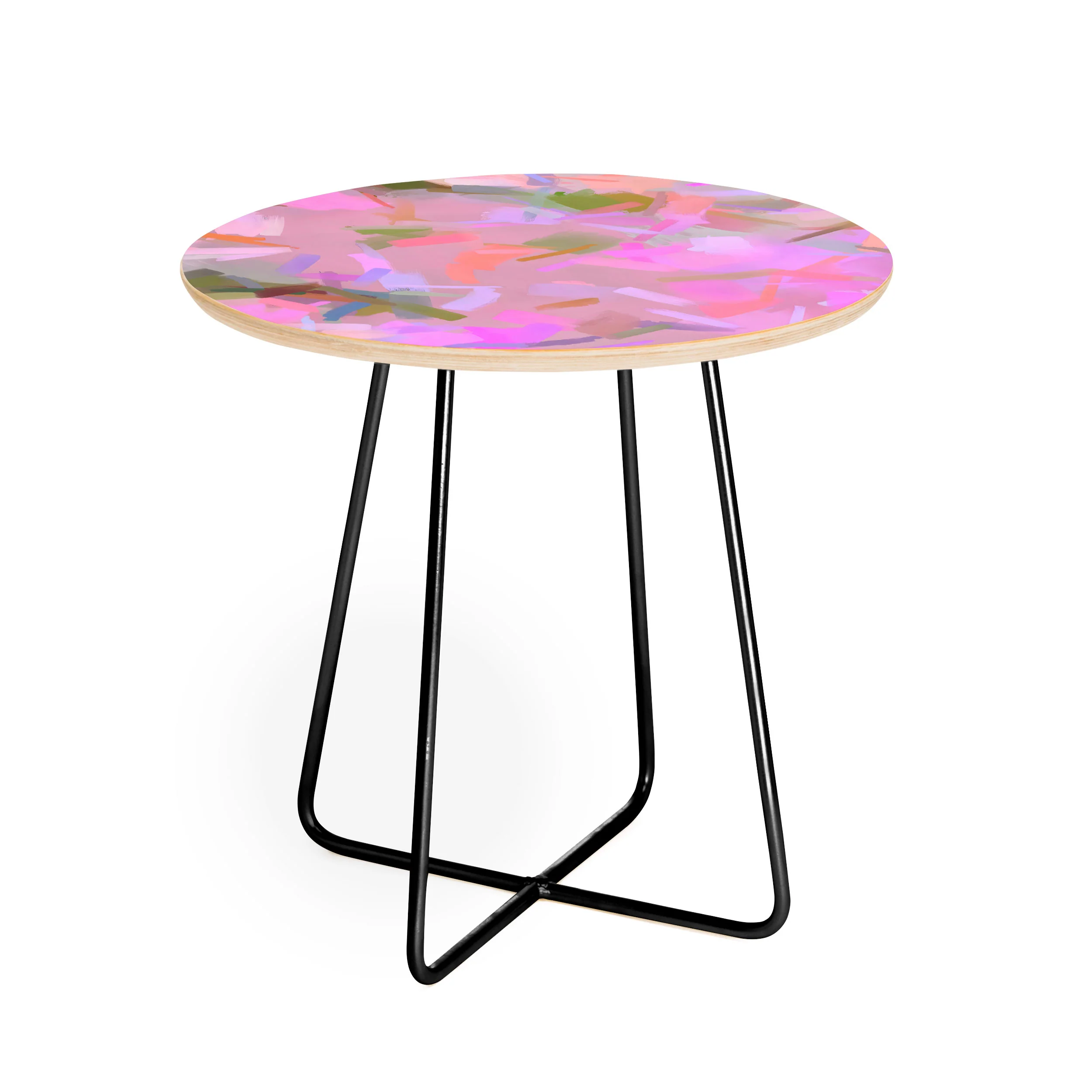 83 Oranges Whispers In Pink Round Side Table - Image 2