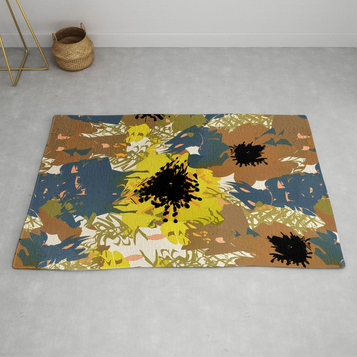 83 Oranges Yellow Ochre Florals Area Rug - Image 12