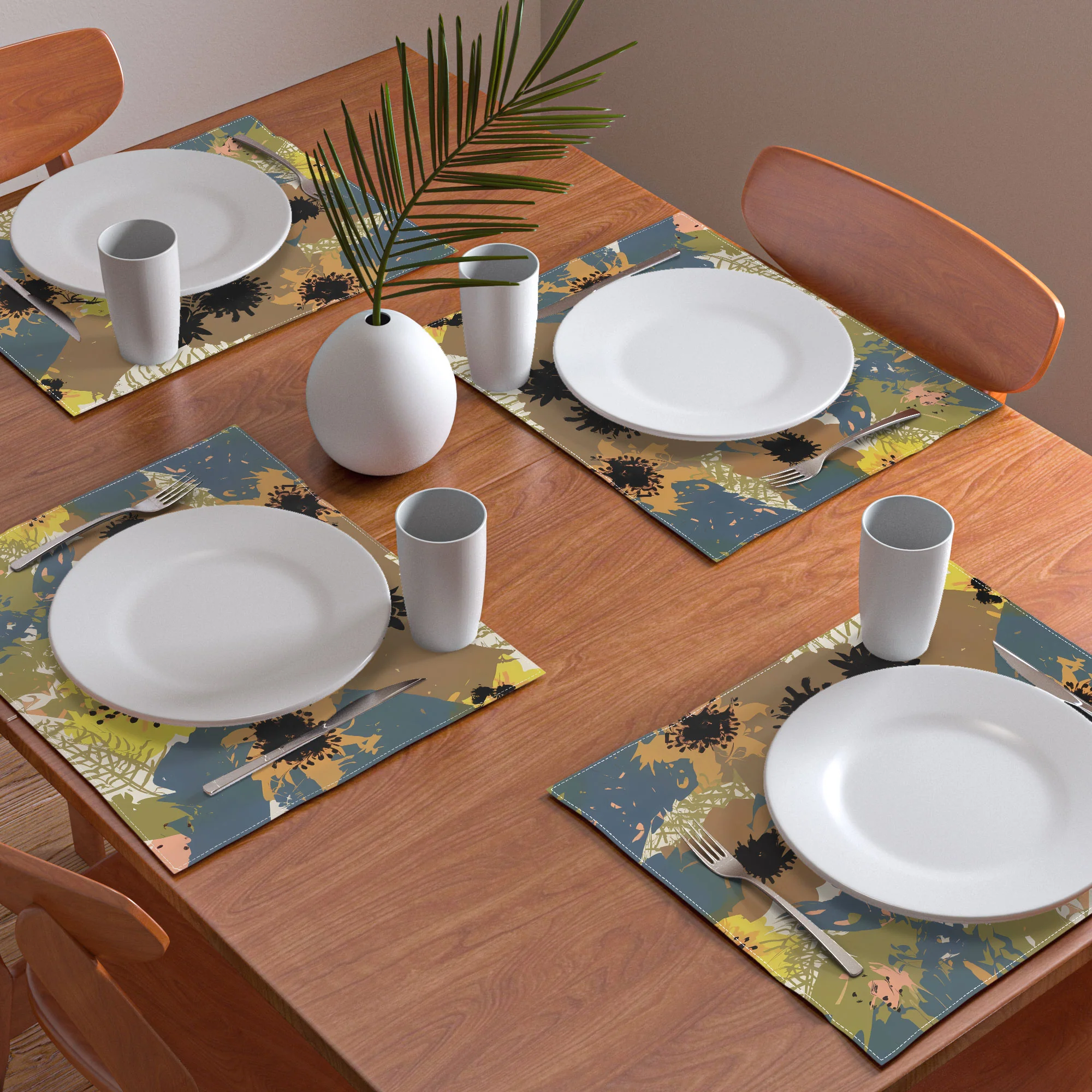 83 Oranges Yellow Ochre Florals Placemat - Image 3