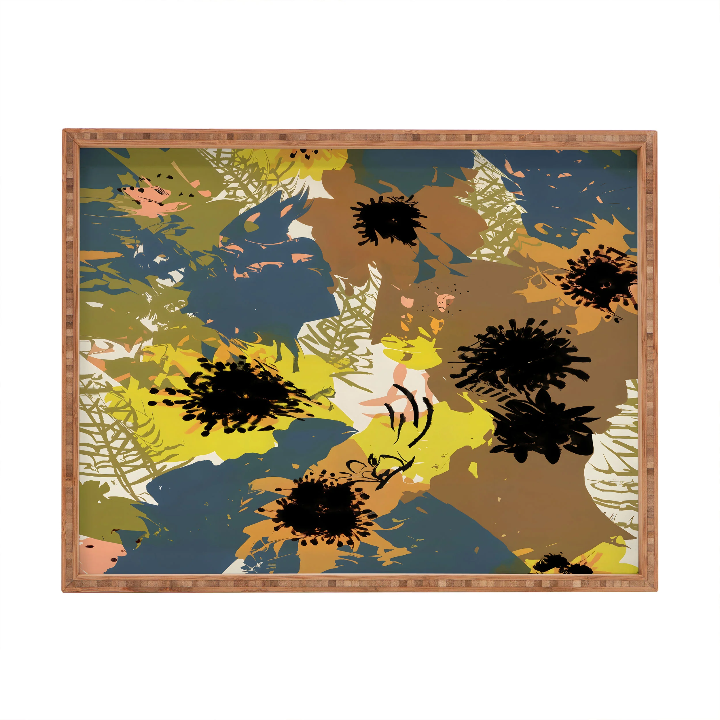 83 Oranges Yellow Ochre Florals Rectangular Tray