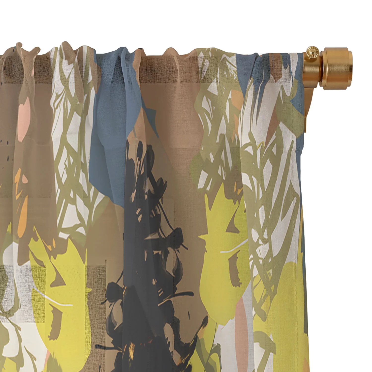 83 Oranges Yellow Ochre Florals Sheer Non Repeat - Image 3