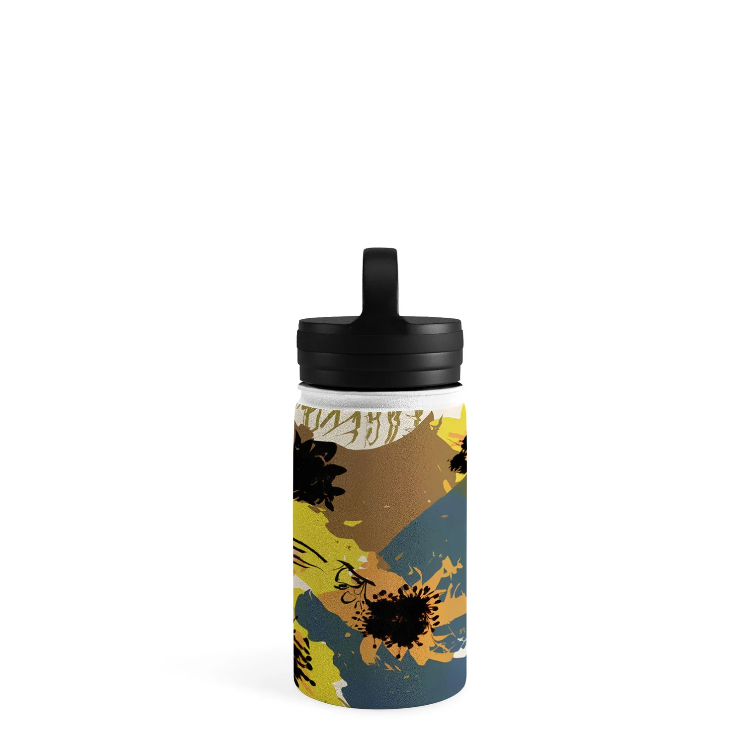 83 Oranges Yellow Ochre Florals Water Bottle - Image 11