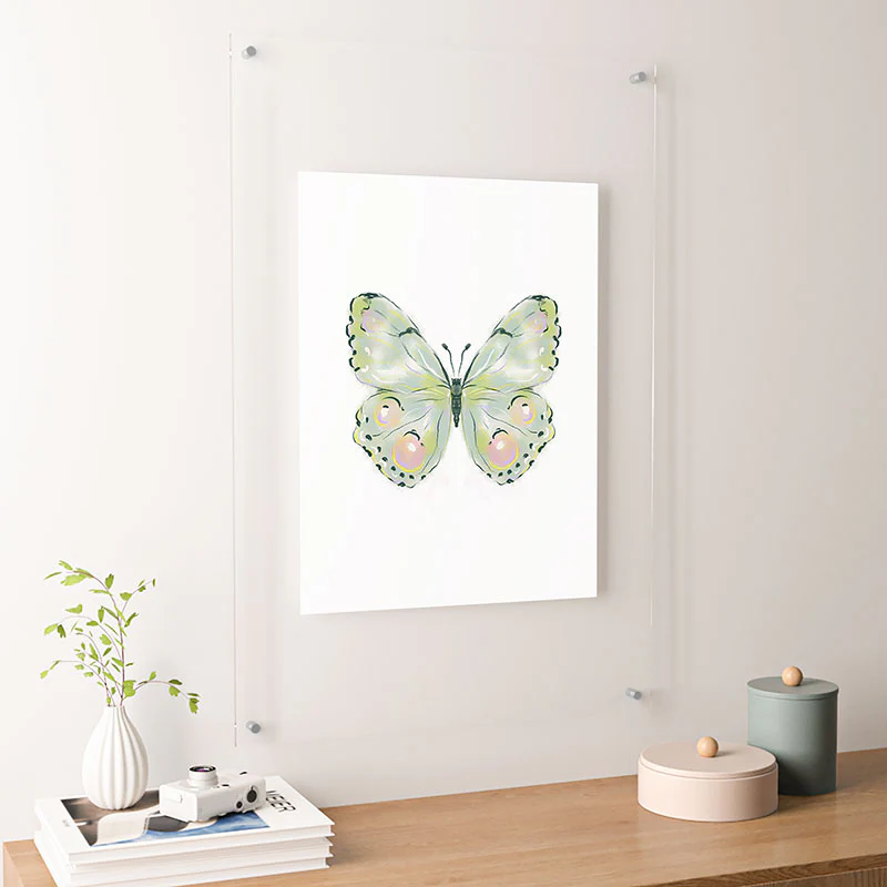 Agnes 91 Exquisite Light Green Watercol Floating Acrylic Print - Image 34