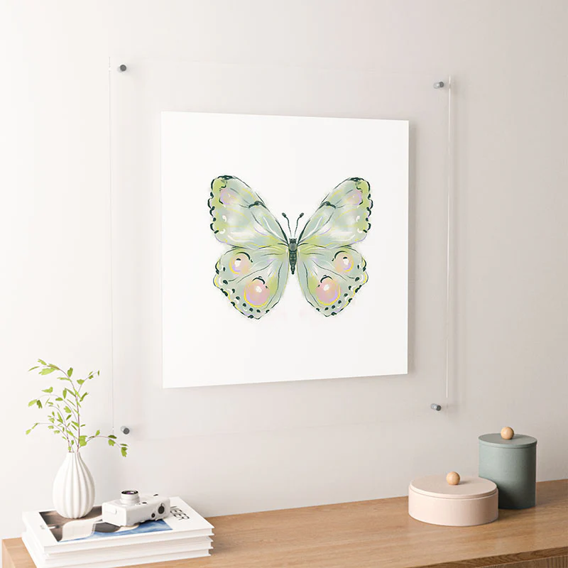 Agnes 91 Exquisite Light Green Watercol Floating Acrylic Print - Image 40