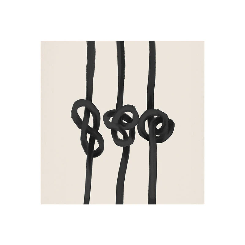 Agnes 91 Minimalist Black Knot Abstract Art Print - Image 19