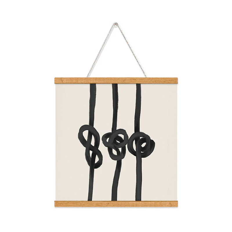 Agnes 91 Minimalist Black Knot Abstract Art Print - Image 40