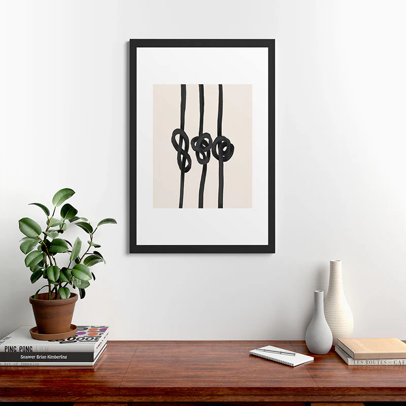 Agnes 91 Minimalist Black Knot Abstract Framed Art Print - Image 12