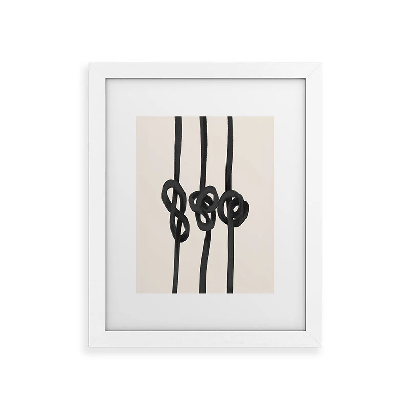 Agnes 91 Minimalist Black Knot Abstract Framed Art Print - Image 15