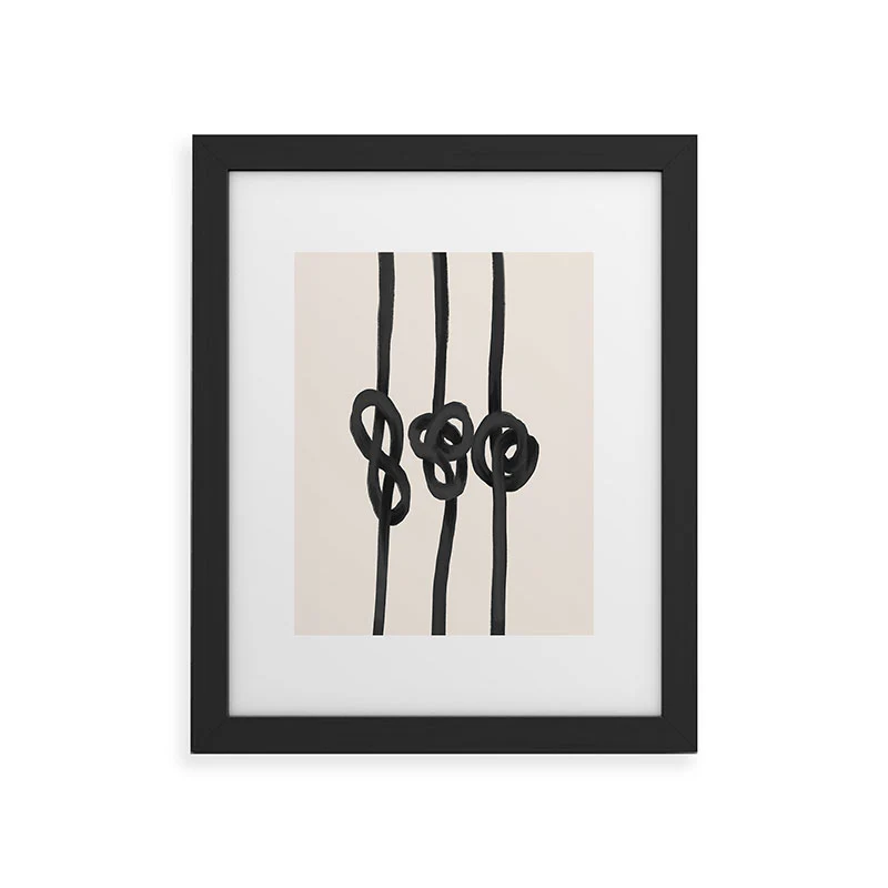 Agnes 91 Minimalist Black Knot Abstract Framed Art Print - Image 5