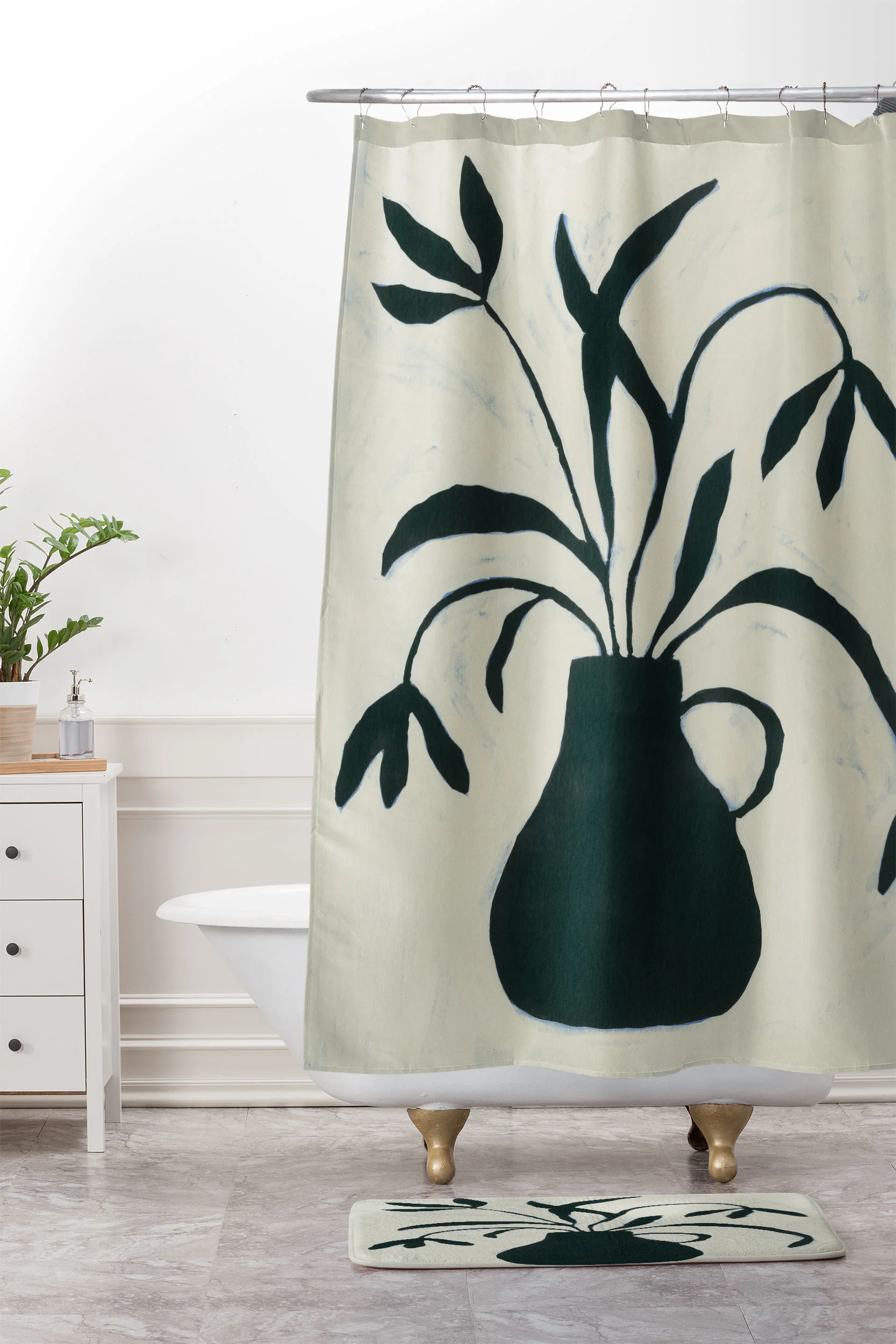 Alisa Galitsyna Floral Shadows V2 Memory Foam Bath Mat - Image 4