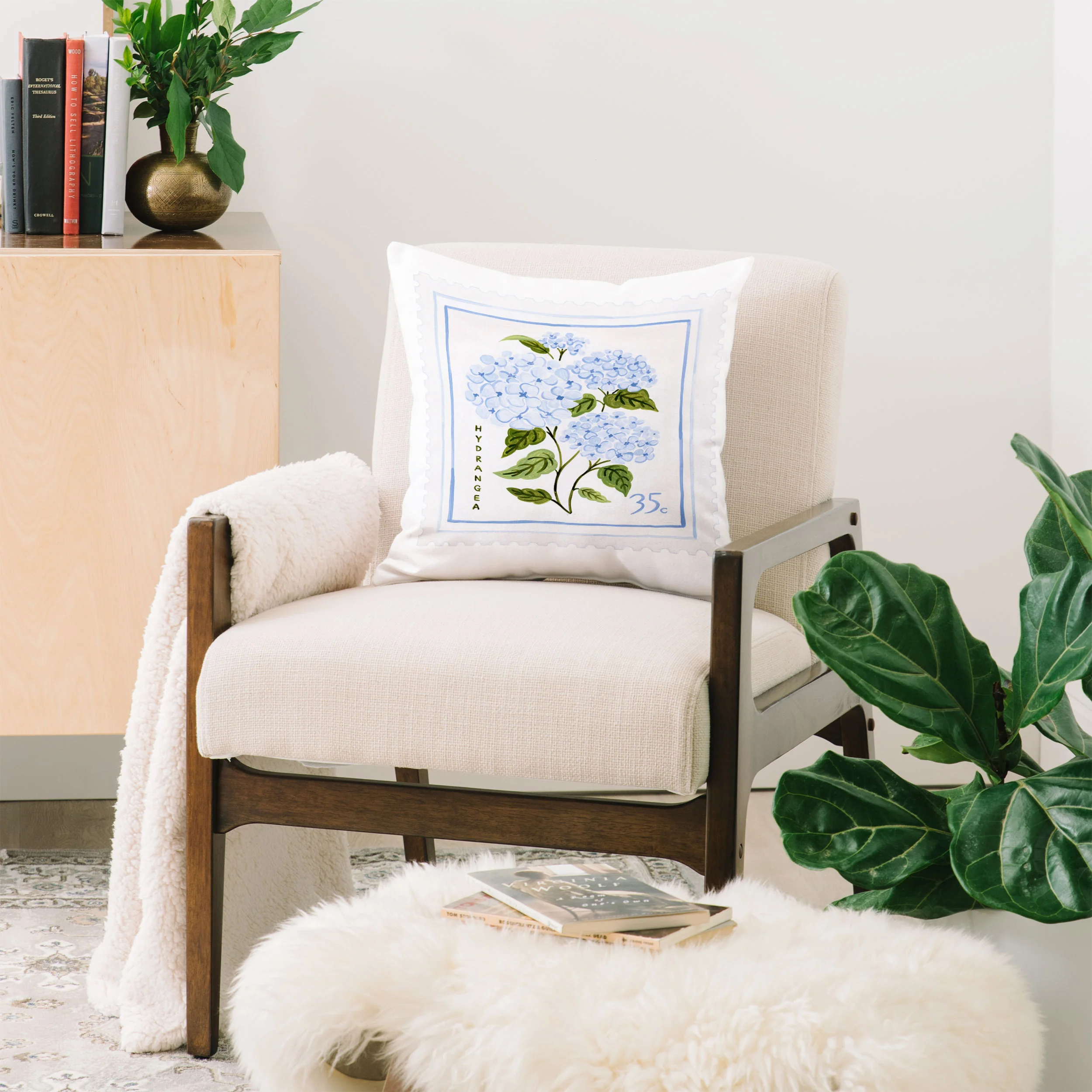 Ambers Textiles Hydrangea II Throw Pillow - Image 2