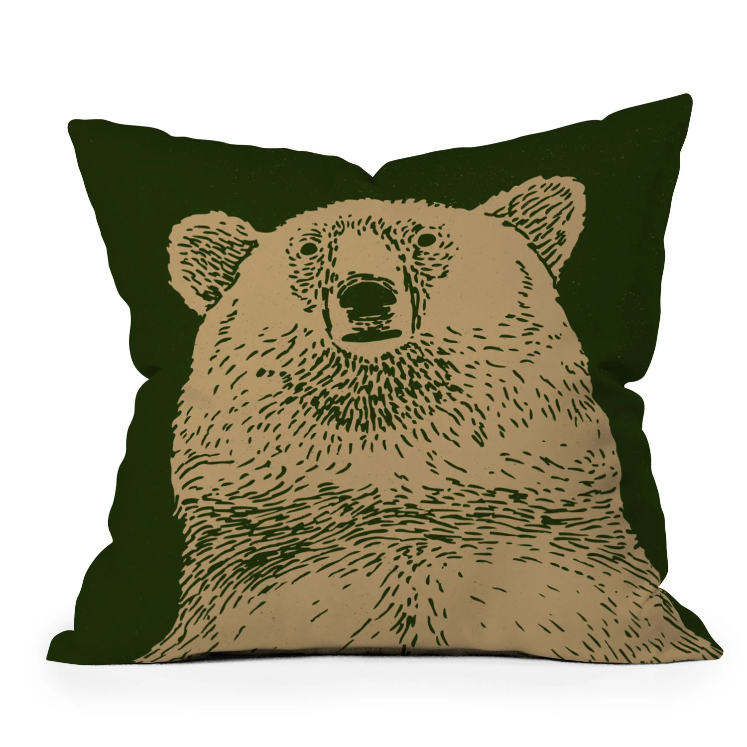 Andrew Henry Kodiak Bear Outdoor Throw Pillow - Image 4