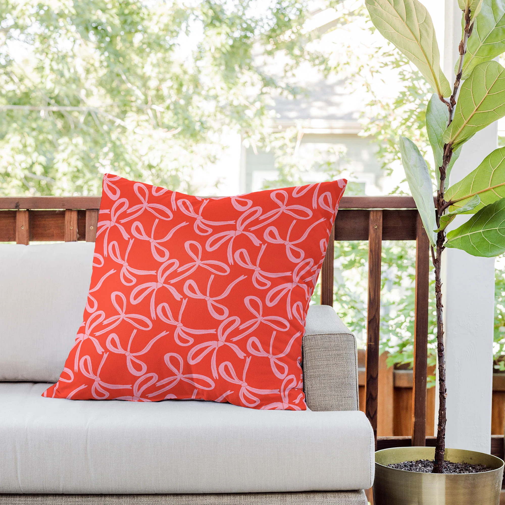 Angela Minca Cute textured coquette bows Outdoor Throw Pillow - Image 8