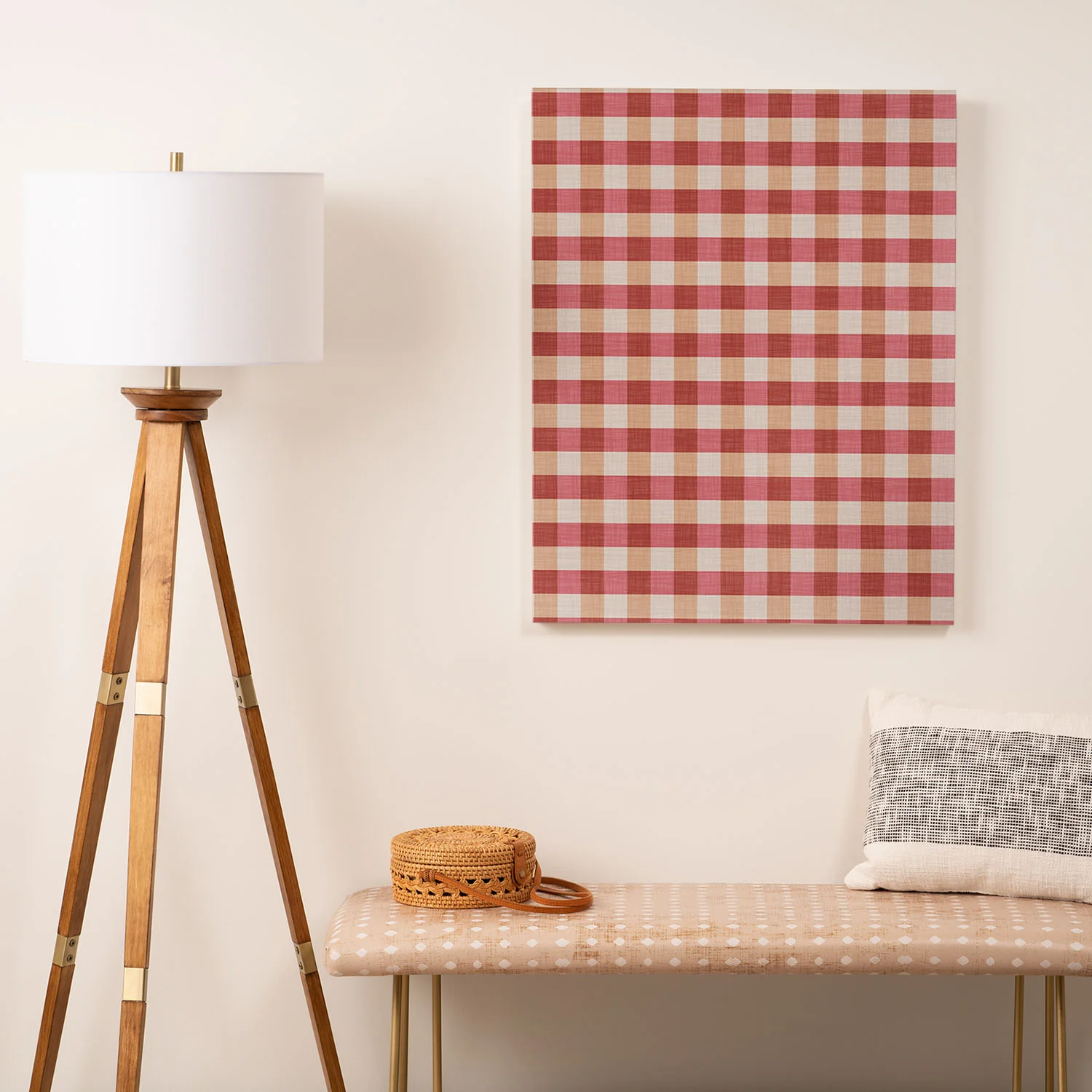 Avenie Cozy Gingham Art Canvas - Image 4