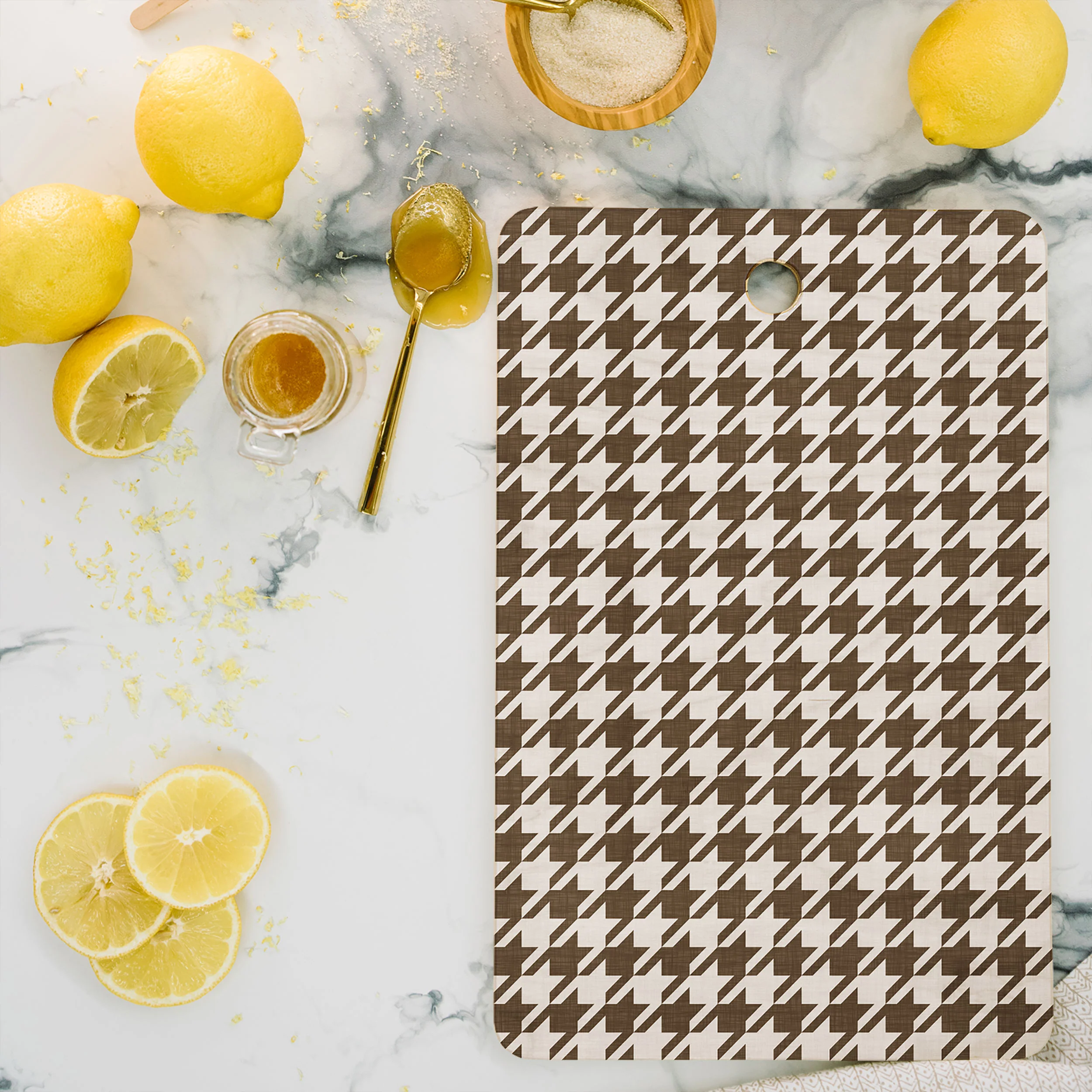 Avenie Cozy Houndstooth Cutting Board Rectangle - Image 2