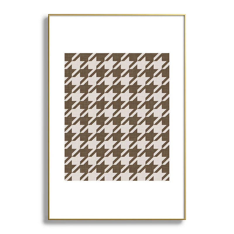 Avenie Cozy Houndstooth Metal Framed Art Print - Image 37