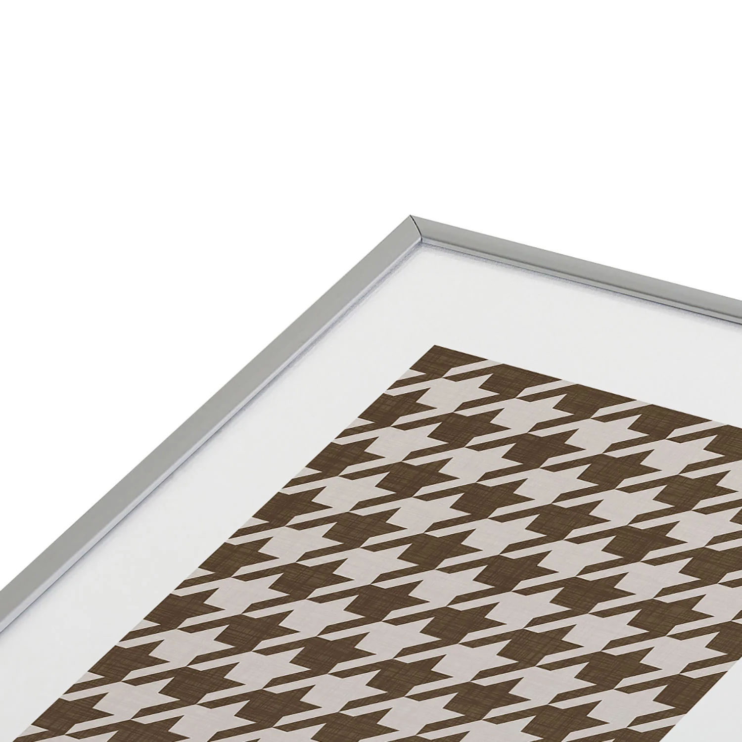 Avenie Cozy Houndstooth Metal Framed Art Print - Image 7