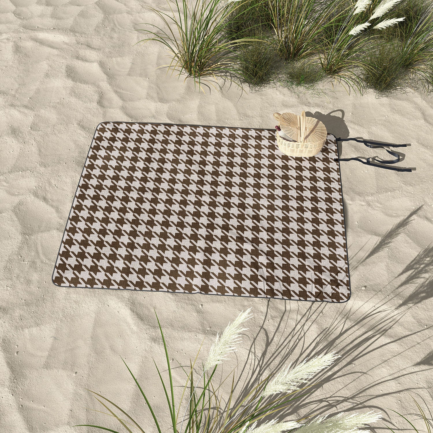 Avenie Cozy Houndstooth Picnic Blanket - Image 3