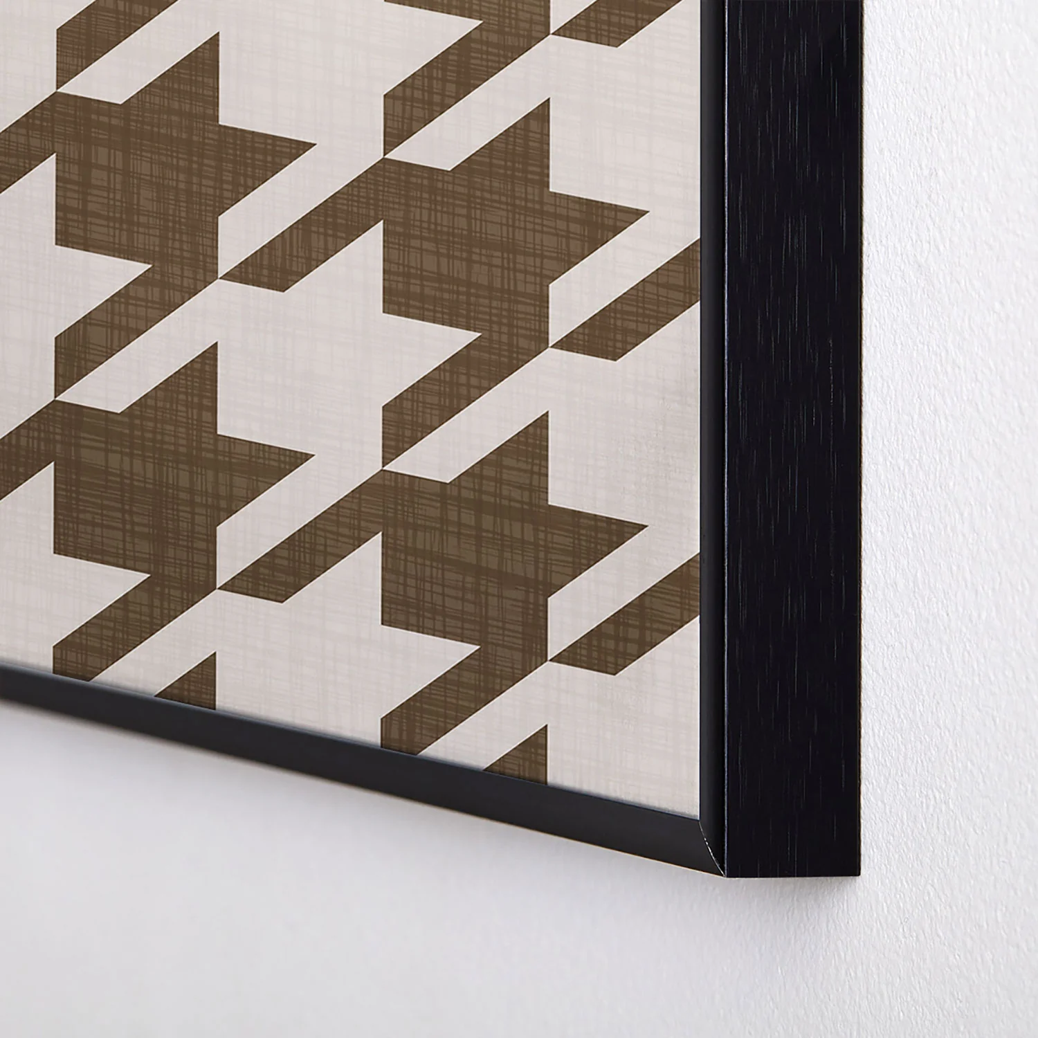 Avenie Cozy Houndstooth Square Metal Framed Art Print - Image 24