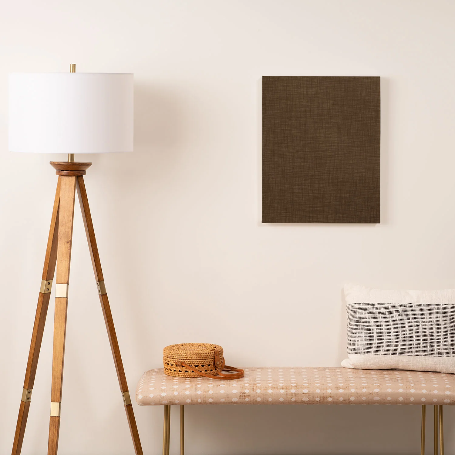 Avenie Cozy Linen Effect In Coffee Art Canvas - Image 3