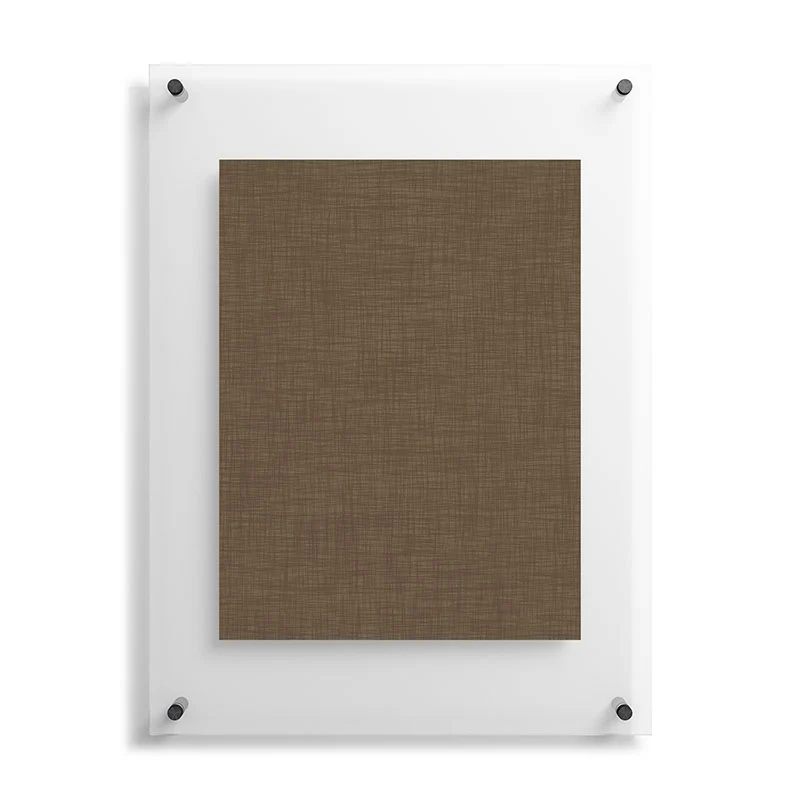 Avenie Cozy Linen Effect In Coffee Floating Acrylic Print - Image 23