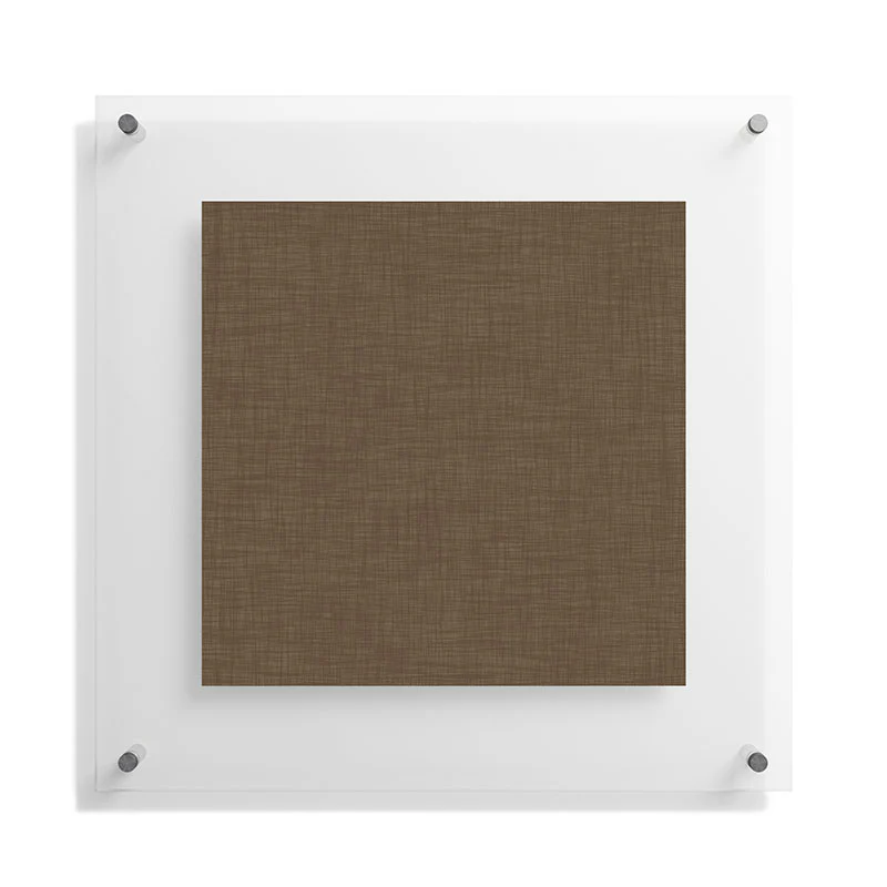 Avenie Cozy Linen Effect In Coffee Floating Acrylic Print - Image 29