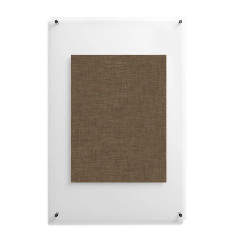Avenie Cozy Linen Effect In Coffee Floating Acrylic Print - Image 35