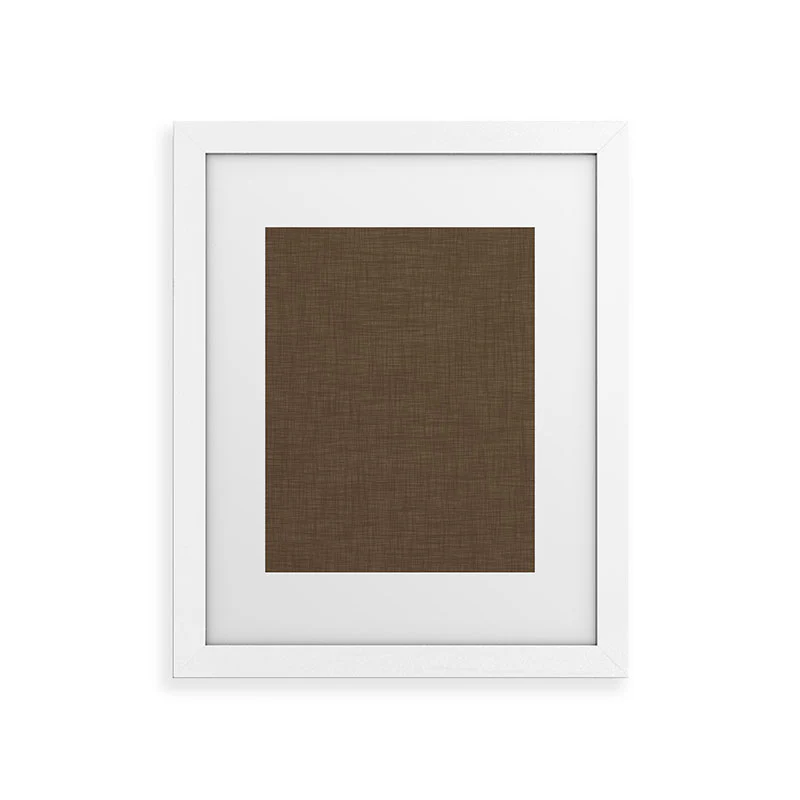 Avenie Cozy Linen Effect In Coffee Framed Art Print - Image 15