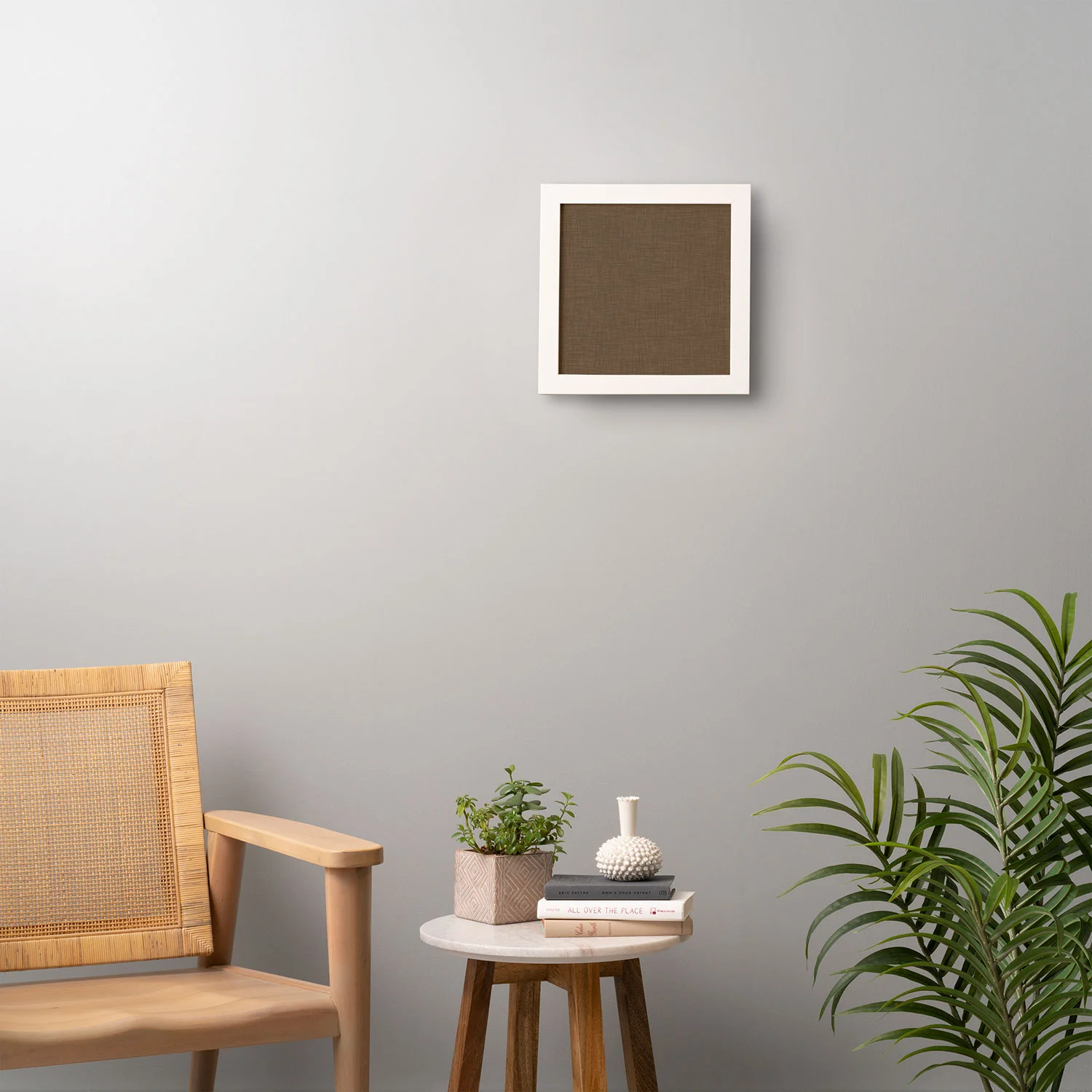 Avenie Cozy Linen Effect In Coffee Framed Wall Art - Image 14