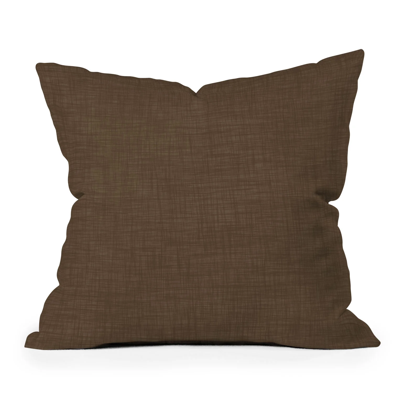 Avenie Cozy Linen Effect In Coffee Outdoor Throw Pillow - Image 3
