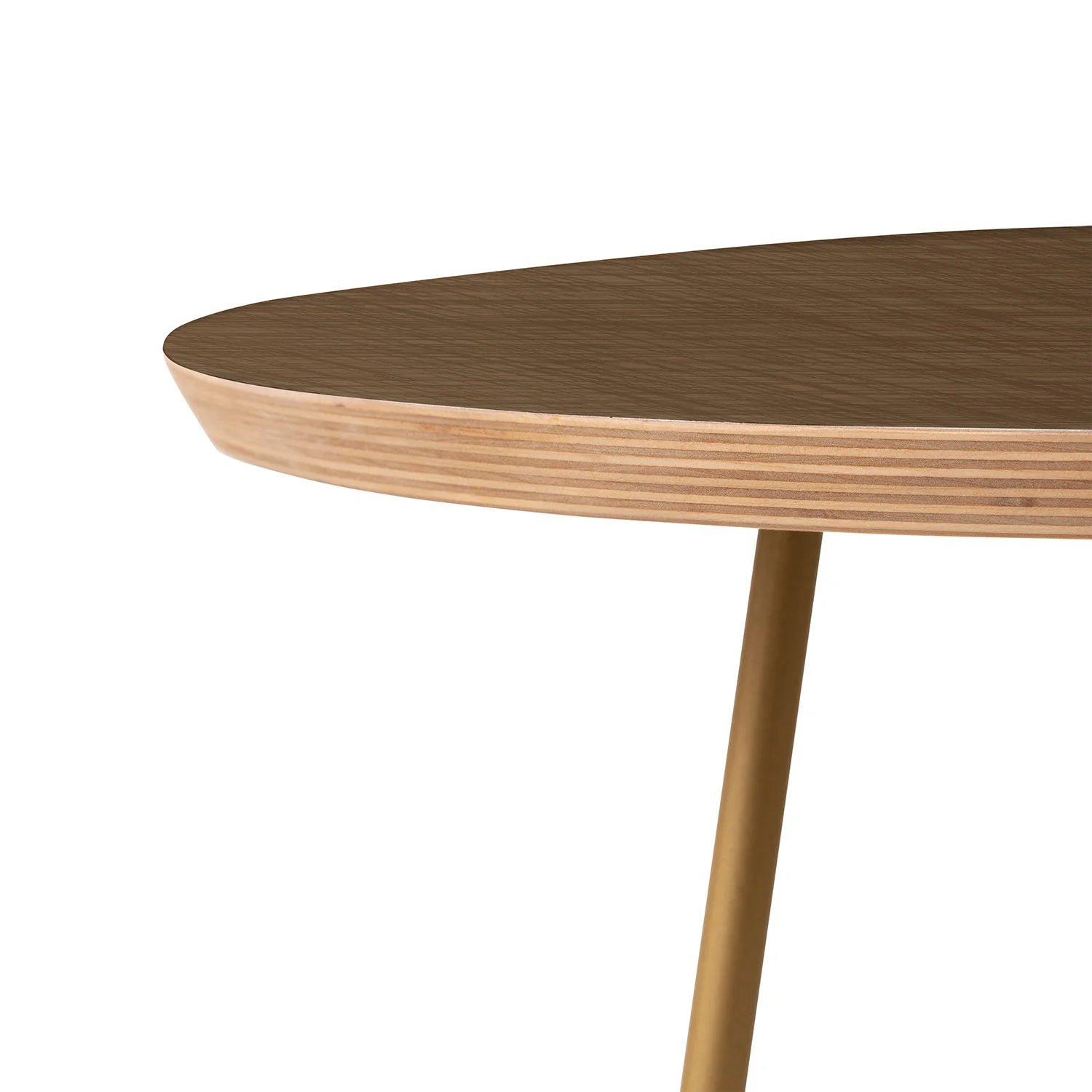 Avenie Cozy Linen Effect In Coffee Round Side Table - Image 5