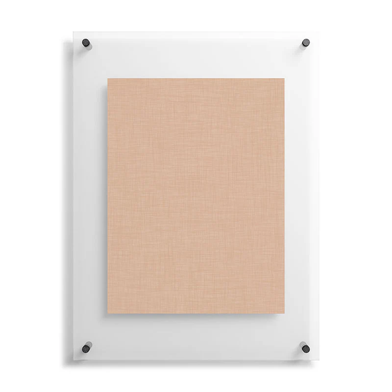Avenie Cozy Linen Effect In Cream Floating Acrylic Print - Image 23