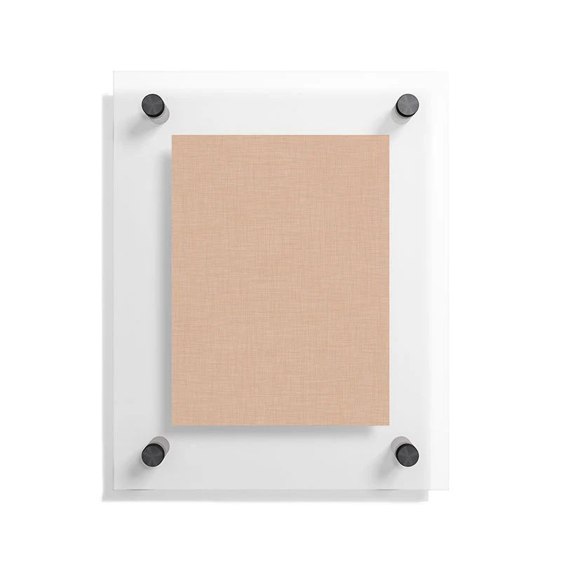 Avenie Cozy Linen Effect In Cream Floating Acrylic Print - Image 5
