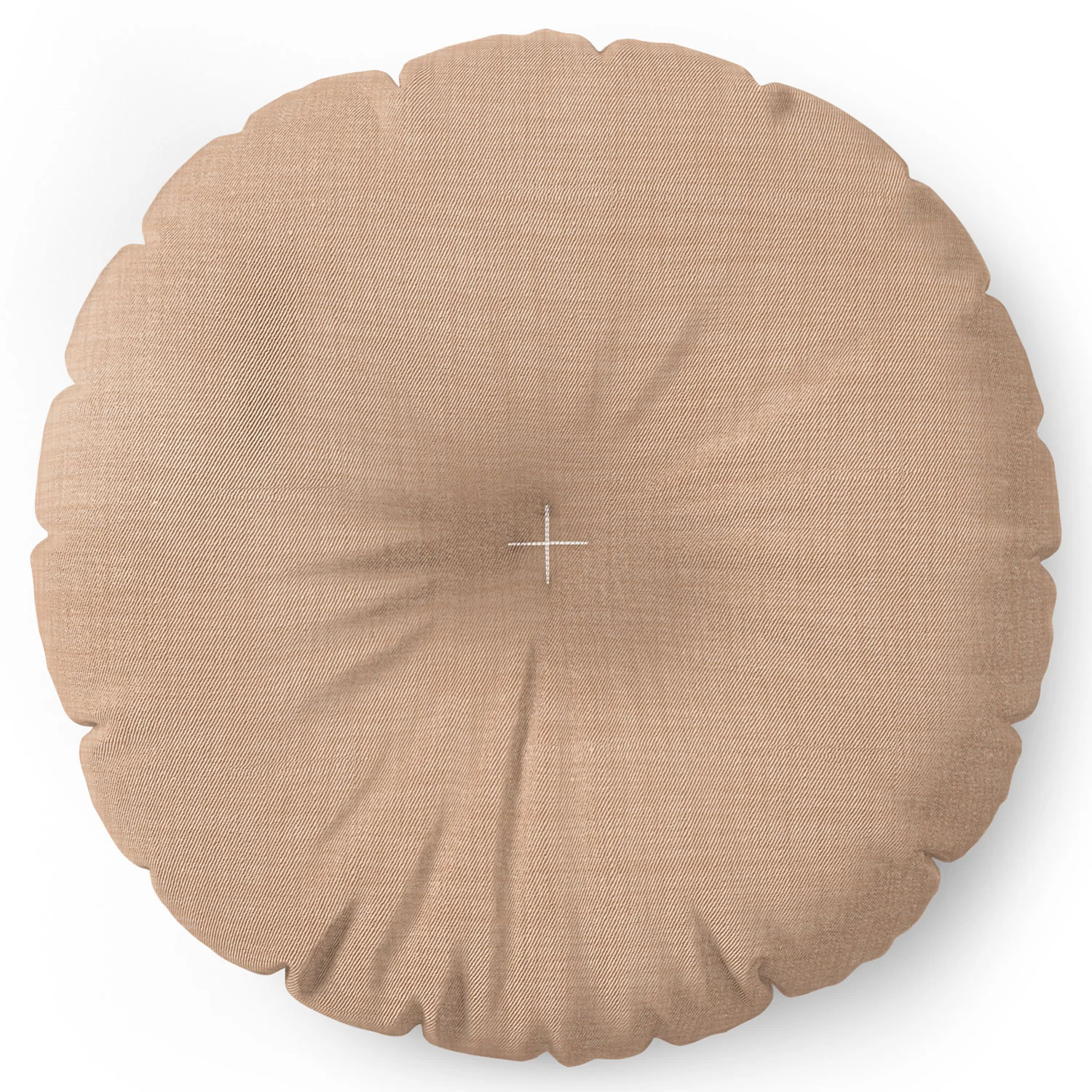 Avenie Cozy Linen Effect In Cream Floor Pillow Round - Image 4