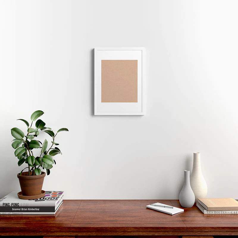 Avenie Cozy Linen Effect In Cream Framed Art Print - Image 42