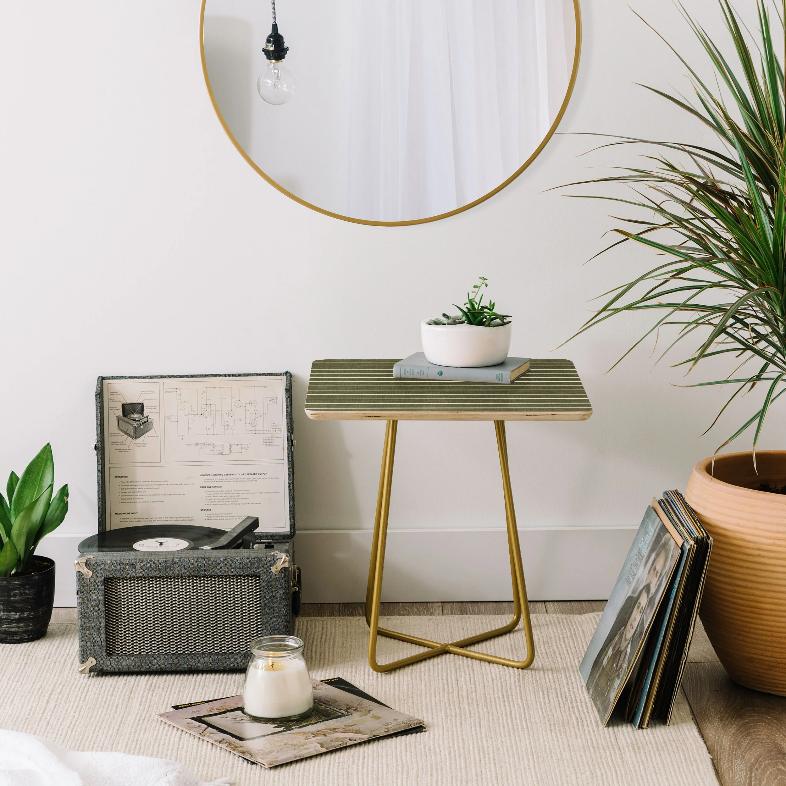 Avenie Cozy Stripes Side Table - Image 7